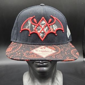 Batman Arkham Knight Harley Quinn Bandana Black and Red Snapback Hat DC Comics
